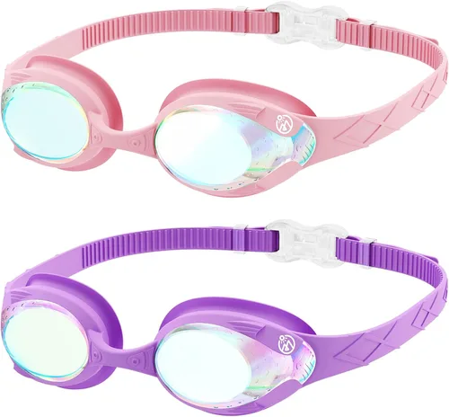 Vista 20 de OutdoorMaster - Gafas de natación de ajuste rápido para niños (2 unidades)