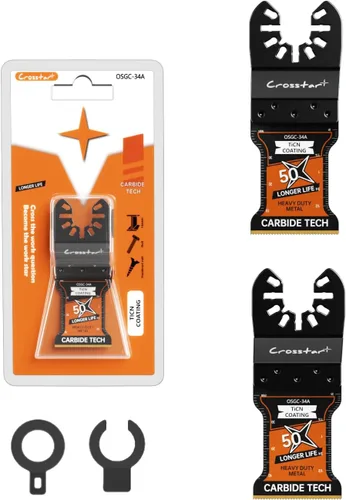 Vista 12 de Crosstar Cuchillas oscilantes de carburo de hielo negro, 2 unidades, cuchillas multiherramienta para metal duro, clavos, pernos, tornillos, ajuste