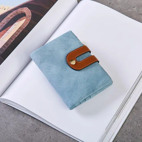 Vista 40 de AOXONEL Cartera pequeña de cuero plegable Rfid para mujer, con cremallera, bolsillo para tarjeta de identificación, delgada, compacta y delgada