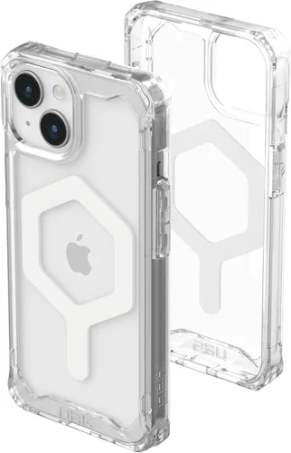 Vista 10 de URBAN ARMOR GEAR UAG - Funda compatible con iPhone 15 de 6.1 pulgadas, Pathfinder transparente ceniza/negro, imán integrado compatible con carga