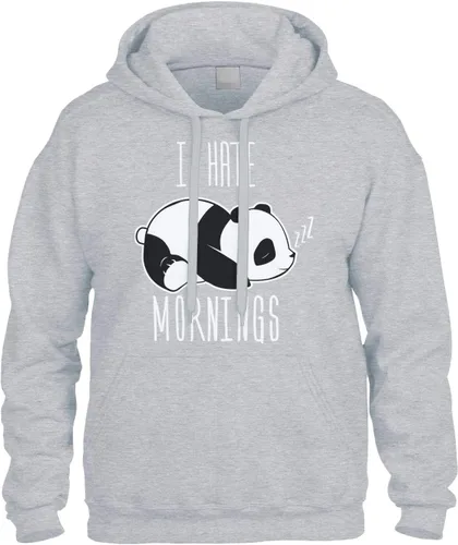 Vista 4 de Cybertela I Hate Mornings Panda Bear - Sudadera con capucha Negro