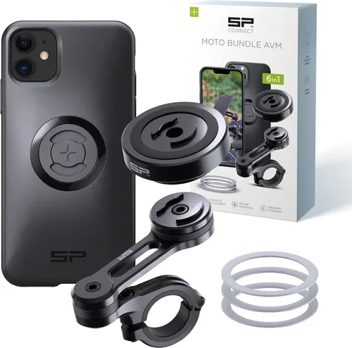 Vista 21 de SP CONNECT Moto Bundle II con módulo antivibraciones SPC+ Compatible con iPhone 11 Pro/XS/X Soporte de teléfono para motocicleta Soporte