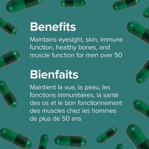 Vista 5 de Webber Naturals Más de 50 cápsulas vegetarianas más completas para hombres, 90 cápsulas vegetarianas