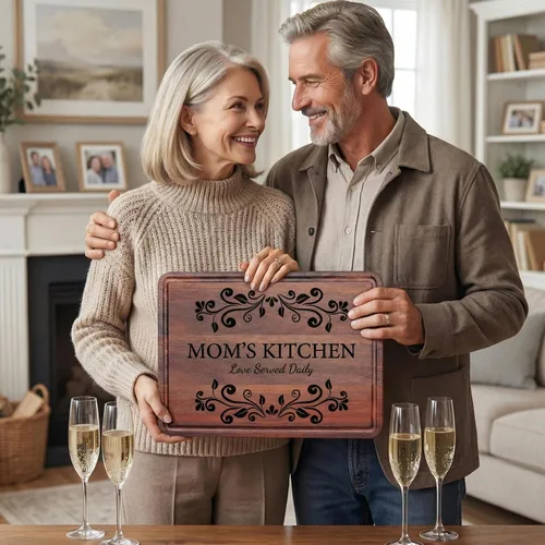 Vista 7 de Tabla de cortar personalizada como regalo para el día de la madre, mamá, abuela, esposa, decoración de cocina de madera grabada, regalo