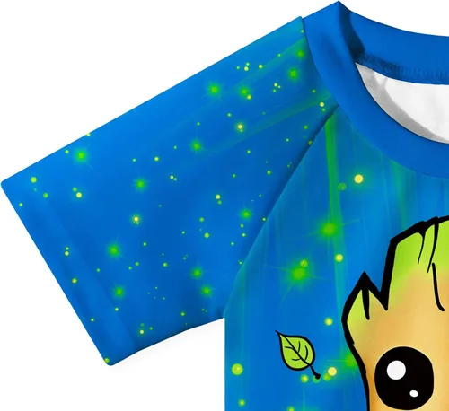 Vista 3 de Conjunto de trajes de baño para niños, lindo disfraz de película de dibujos animados, traje de baño para niños, traje de baño y camisa con sombrero