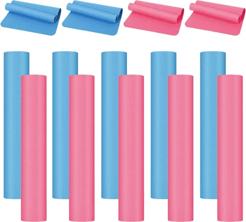 Vista 8 de Paquete de 10 esterillas de yoga a granel, 68' x 24' x 4mm de espesor Esterillas de yoga para niños y adultos, paquete de esterillas de gimnasio