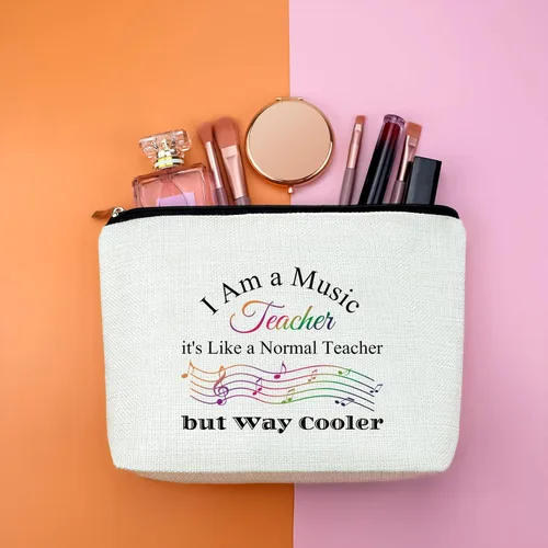 Vista 4 de Regalo para profesores de música para amantes de la música, bolsa de maquillaje, guitarra, regalos para profesores, regalos de San Valentín