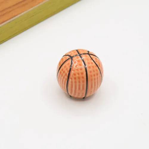 Vista 3 de Pomos de cerámica pesada para baloncesto, 4 piezas de pelota deportiva temática de fiesta para niños y bebés, decoración del hogar, manijas