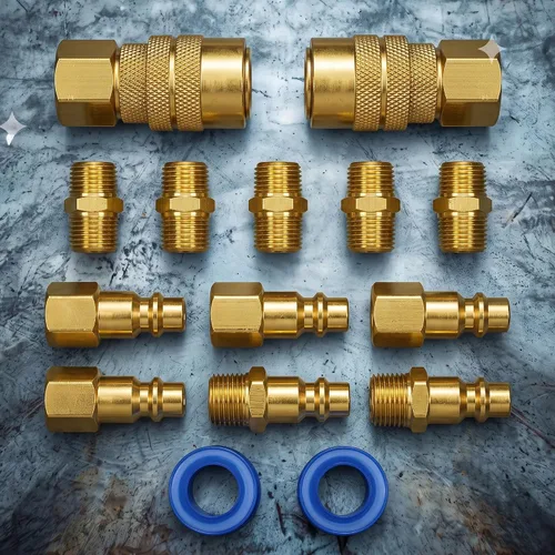 Vista 5 de LE LEMATEC Kit de accesorios de manguera de aire, conexión rápida 1/4 NPT