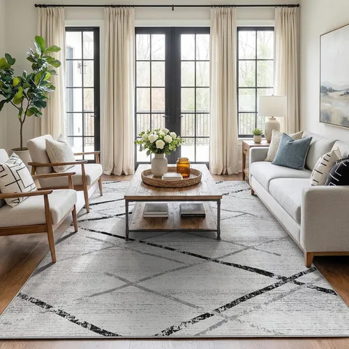 Vista 41 de jinchan - Tapete de pasillo marroquí de 2 x 6 pies con líneas, bohemio, lavable, para cocina, suave, geométrico, de lana sintética, antideslizante