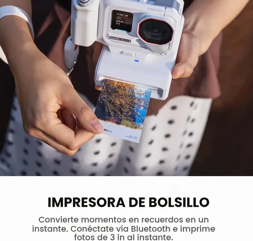 Vista 4 de Insta360 Ace Pro 2 Arctic White - Paquete de impresión flash de edición limitada, cámara de acción impermeable 8K diseñada conjuntamente con Leica