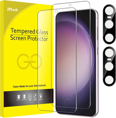 Vista 22 de JETech - Protector de pantalla para Samsung Galaxy S20 FE de 6.5 pulgadas con protector de lente de cámara, película de vidrio templado, compatible