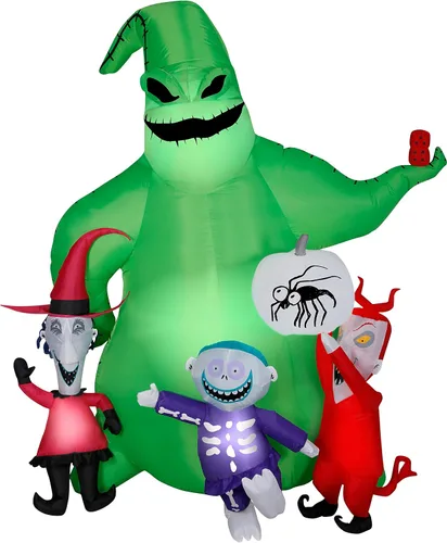 Vista 4 de Jack Skellington On Tombstone Airblown inflable de 3.5 pies de alto
