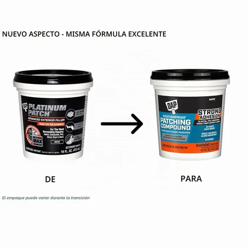Vista 2 de DAP Compuesto de parcheo resistente a la intemperie, blanco, 16 onzas (7079818741) (paquete de 1)