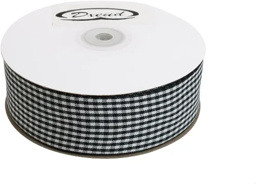 Vista 3 de Cinta a cuadros de 50 yardas cada rollo 100% poliéster con borde tejido (1/1-2 pulgadas x 50 yardas, negro)