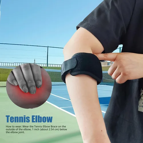 Vista 4 de SPLASHGRIP Coderas para hombres y mujeres, golfistas, tenis, alivio del dolor para tendinitis, correa de codo ajustable con almohadilla