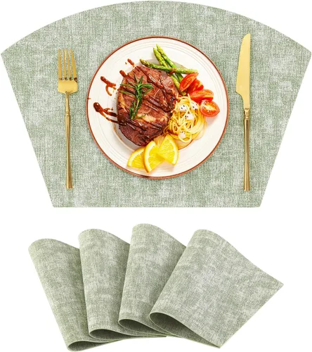 Vista 47 de Homaxy Juego de 4 manteles individuales de piel sintética resistentes al calor para mesa de comedor, impermeables, lavables, lavables, manteles