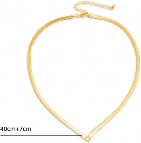 Vista 4 de Cadena de clavícula, cadena de serpiente plana, joyería de hip hop, cadena de clavícula geométrica compatible con boda