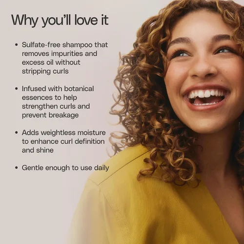 Vista 5 de Ouidad Champú hidratante bueno como nuevo: lava el exceso de aceite sin pelar el cabello, hidrata y protege rizos y ondas sueltos, úsalo a diario