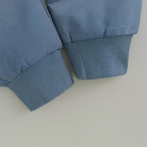 Vista 7 de WZTYYDS Conjunto de ropa de 2 piezas de manga larga con contraste de color y cordón para bebé, 0-3T