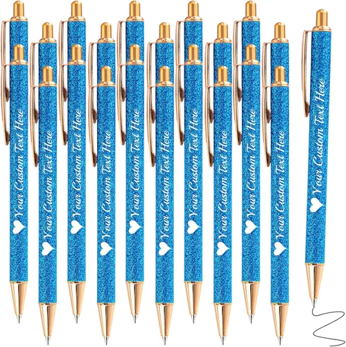 Vista 16 de Hasta 100 bolígrafos personalizados a granel con nombre, bolígrafo con purpurina personalizable, logotipo de negocios, mensaje de texto, regalo