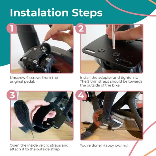 Vista 6 de Jaulas para dedos compatibles con la bicicleta Peloton, pedales de bicicleta con clips para los dedos para bicicleta Peloton y bicicleta Plus, uso