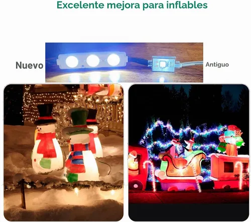 Vista 4 de Luces de repuesto blancas de 12 V para inflables con almohadilla autoadhesiva, 20 unidades, 3 LED, ideal para inflables de vacaciones en el patio