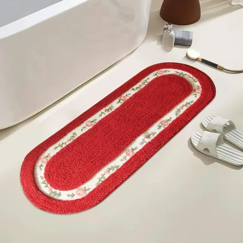 Vista 10 de Abreeze Alfombra rosa para sala de estar y dormitorio, antideslizante, ultrasuave, lavable y absorbente, 17.71x49.21 pulgadas, color azul
