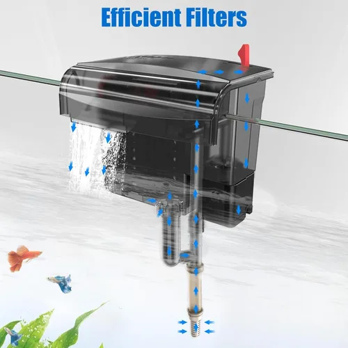 Vista 7 de AQQA Filtro de acuario de 10 a 30 galones con potencia de rueda biológica, filtro de acuario para colgar en la parte posterior, filtro de placa