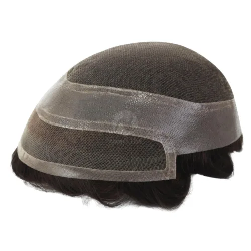 Vista 2 de Toupee - Pelucas de cabello humano para hombre, tupé europeo virgen, unidades de cabello humano ondulado, peluca para hombre, sistema de reemplazo