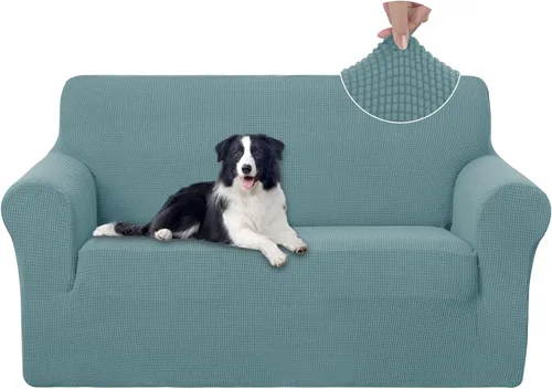 Vista 32 de U-NICE HOME Funda para sofá biplaza elástica, cubierta para sofá, funda para sillón, protector de muebles para sofá con 2 cojines, funda para sofá