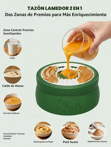 Vista 4 de ORDORA Slow Feeder Dog Lick Bowl with Rolling Ball for Liquids and Spreads