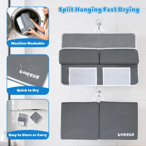 Vista 5 de UNEEDE - Juego de rodilleras y coderas de baño para bebé, tapete de baño de espuma viscoelástica de 1.5 pulgadas de grosor Kneeling Pad with Elbow