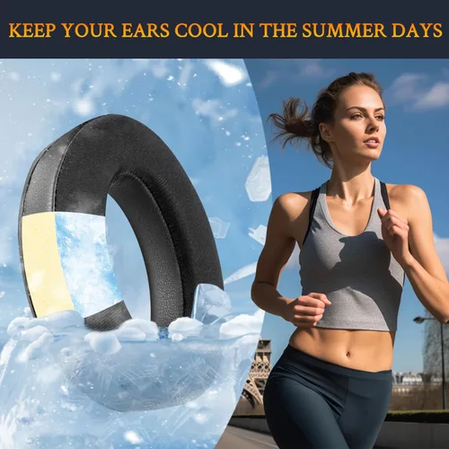 Vista 5 de SOULWIT Almohadillas de refrigeración para auriculares Bose Aviation X A10/A20, cojines con espuma de aislamiento de ruido de alta densidad - Negro