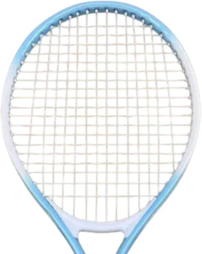Vista 2 de predolo Raqueta de tenis con agarre cómodo y cuerdas de nailon para práctica de playa, azul y blanco