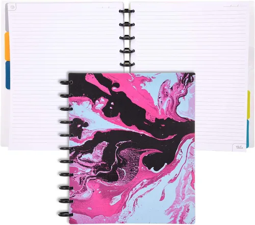 Vista 121 de Talia - Cuadernos de notas con tapas, planificador, personalizables, (Rosa de los 90, Junior (5.5 pulgadas x 8.5 pulgadas))