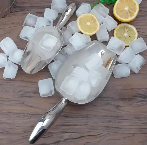 Vista 2 de Cuchara de hielo para congelador, cuchara de hielo de acero inoxidable, pala para máquina de hielo, café, granos, alimentos, dulces, harina