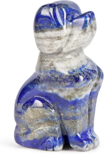Vista 8 de Artistone Estatua de animales de cristal de amatista de 2 pulgadas con piedras preciosas talladas para cachorro, escultura artesanal para decoración