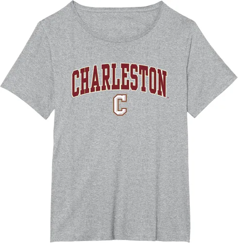 Vista 25 de Charleston Cougars Arch Over Logo - Camiseta con licencia oficial, Negro