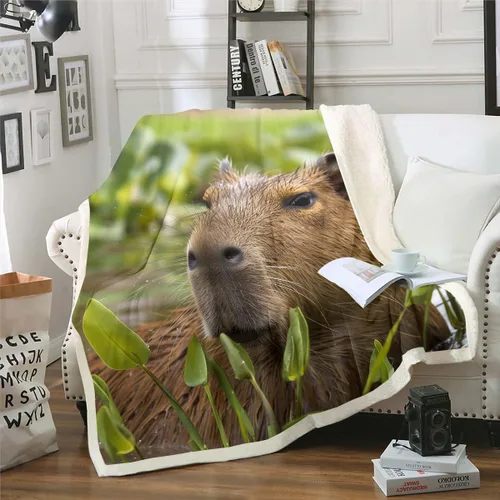 Vista 27 de Erosebridal Funny Capybaras Blanket Capybara Lover Gifts Cute Fleece Blanket for Kids Girls Boys, Capybara Decorations Blankets 40"x50", Kawaii