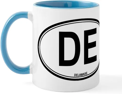 Vista 25 de CafePress Delaware (DE) Euro Mug Taza de café de cerámica de 11 oz (11.0 fl oz)