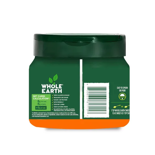 Vista 3 de Alternativa de azúcar a base de plantas Whole Earth, eritritol y fruta de monje, frasco de 9.8oz