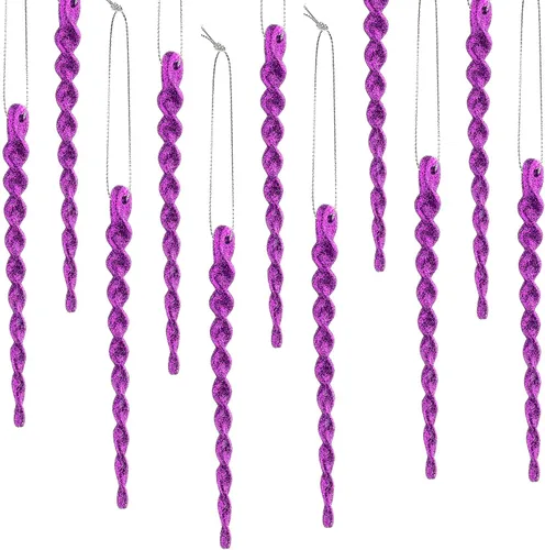 Vista 34 de 30 piezas de carámbanos de plástico trenzados para árbol de Navidad; adornos colgantes para árbol de Navidad, fiesta de Navidad, boda, fiesta