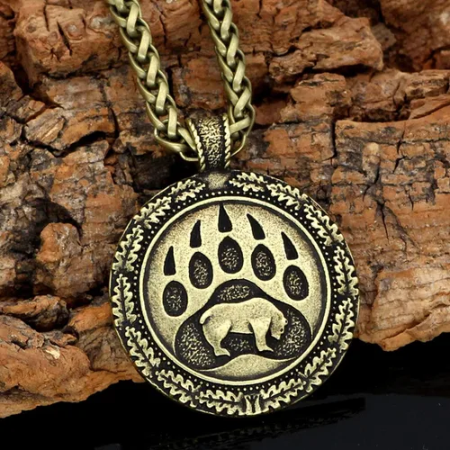 Vista 2 de Leprato Collar vikingo nórdico para hombre, colgante de amuleto de runa vikinga, collar nórdico de talismán vikingo, joyería vikinga, regalos
