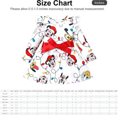 Vista 6 de Disney Mickey - Vestido tutú de manga larga con estampado de Minnie para bebé niña