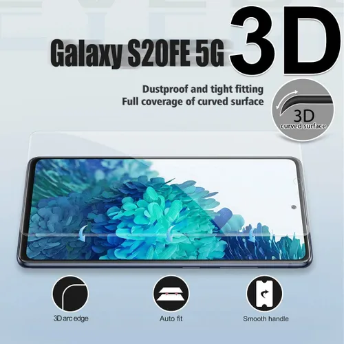 Vista 3 de Protector de pantalla de vidrio templado transparente para Galaxy S20 FE HD + protectores de lente de cámara, [2+2 unidades] [vidrio 3D]