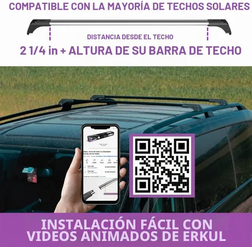 Vista 5 de ERKUL Barras transversales de techo para Jeep Grand Cherokee 2005-2010 Barras transversales de aluminio con bloqueo antirrobo para techo Negro