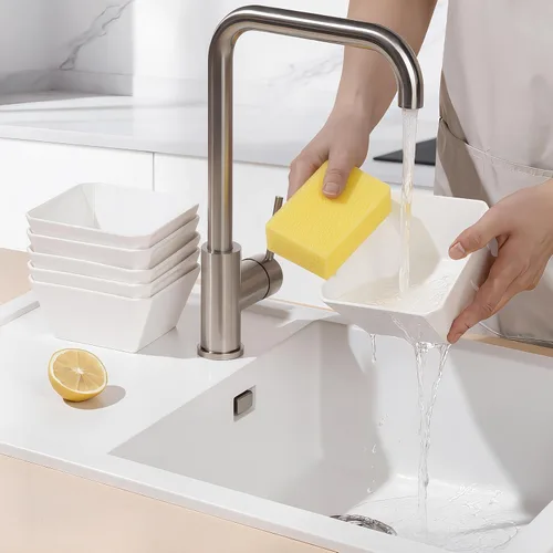 Vista 6 de Samsle Juego de 6 cuencos de porcelana para cereales, cuadrados de 16 onzas, cuencos de cerámica blanca de 5 pulgadas para ensalada, sopa