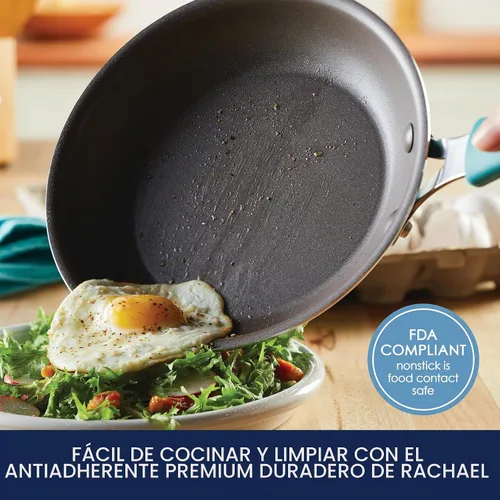 Vista 3 de Rachael Ray Cook + Create - Sartén antiadherente de 8.5 pulgadas, Agave Azul Azul agave