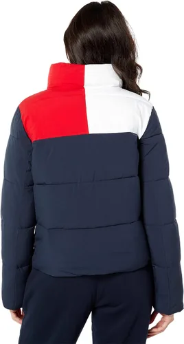 Vista 2 de Tommy Hilfiger Chaqueta Sherpa con capucha de media cremallera para mujer